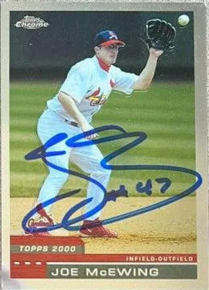 Joe McEwing Signed 2000 Topps Chrome Baseball Card - St Louis Cardinals