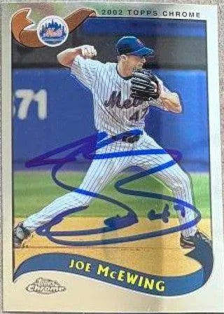 Joe McEwing Signed 2002 Topps Chrome Baseball Card - New York Mets