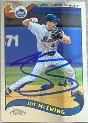 Joe McEwing Signed 2002 Topps Chrome Baseball Card - New York Mets