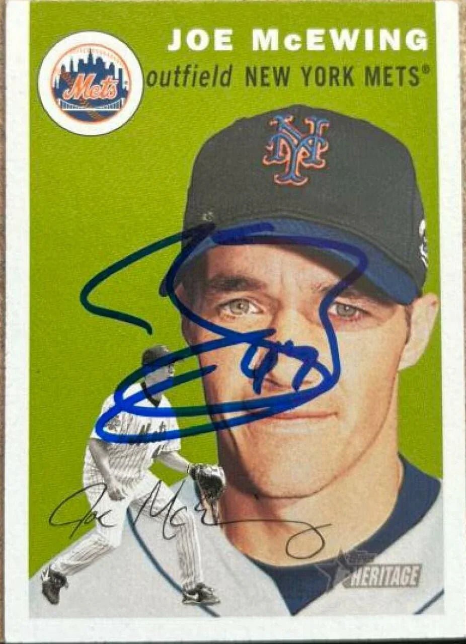 Joe McEwing Signed 2003 Topps Heritage Baseball Card - New York Mets