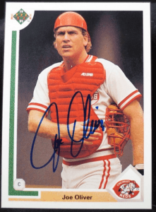 Joe Oliver Signed 1991 Upper Deck Baseball Card - Cincinnati Reds - PastPros