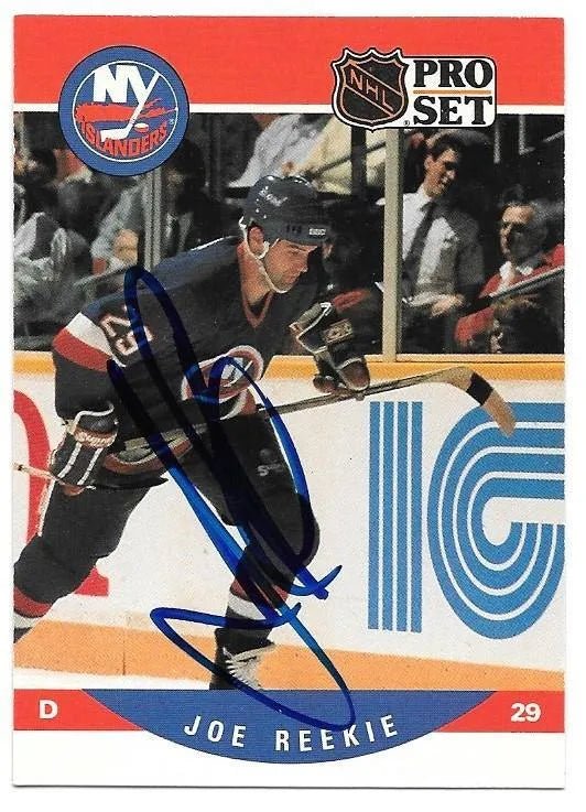 Joe Reekie Signed 1990-91 Pro Set Hockey Card - New York Islanders