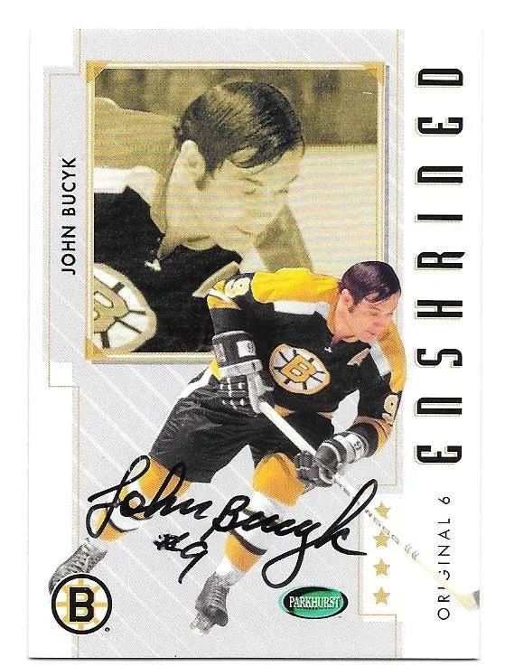 John Bucyk Signed 2003 - 04 Parkhurst Original Six Hockey Card - Boston Bruins - PastPros