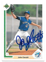John Cerutti Signed 1991 Upper Deck Baseball Card - Toronto Blue Jays