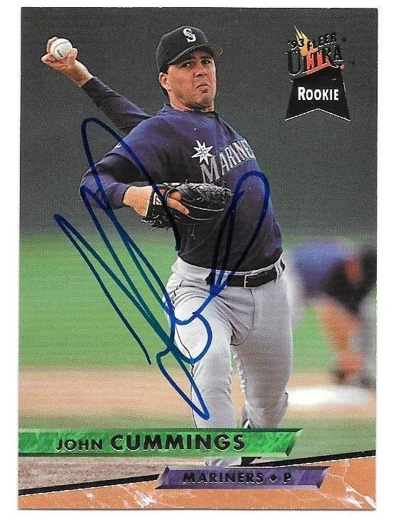 John Cummings Signed 1993 Fleer Ultra Baseball Card - Seattle Mariners