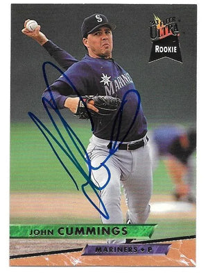 John Cummings Signed 1993 Fleer Ultra Baseball Card - Seattle Mariners - PastPros