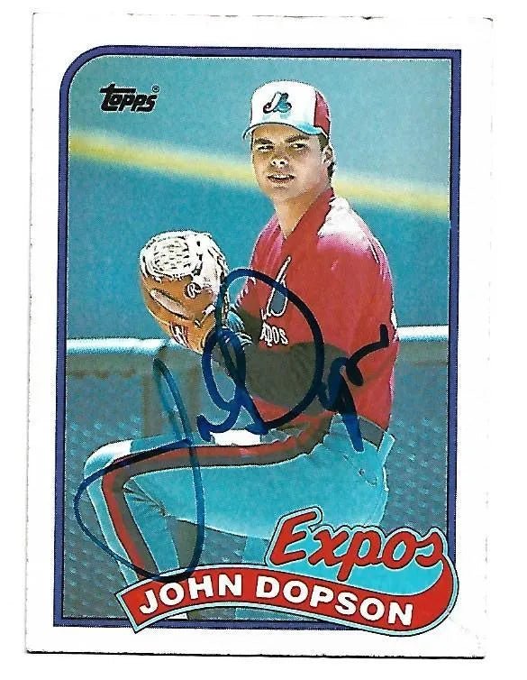 John Dopson Signed 1989 Topps Baseball Card - Montreal Expos