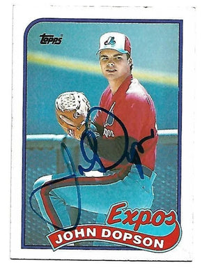 John Dopson Signed 1989 Topps Baseball Card - Montreal Expos