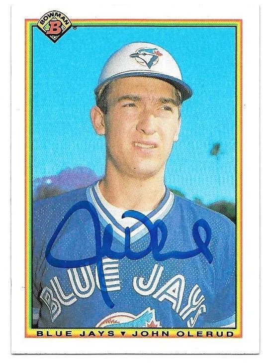 John Olerud Signed 1990 Bowman Baseball Card - Toronto Blue Jays