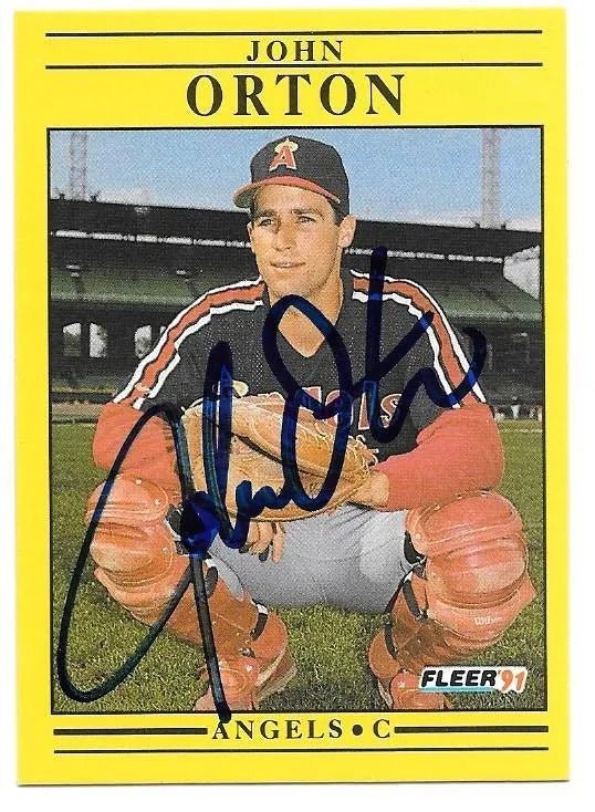 John Orton Signed 1991 Fleer Baseball Card - California Angels