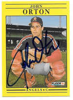 John Orton Signed 1991 Fleer Baseball Card - California Angels - PastPros