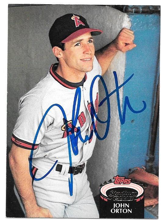 John Orton Signed 1992 Topps Stadium Club Baseball Card - California Angels - PastPros