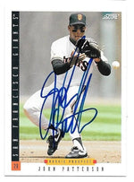 John Patterson Signed 1993 Score Baseball Card - San Francisco Giants