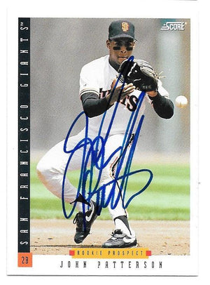 John Patterson Signed 1993 Score Baseball Card - San Francisco Giants - PastPros