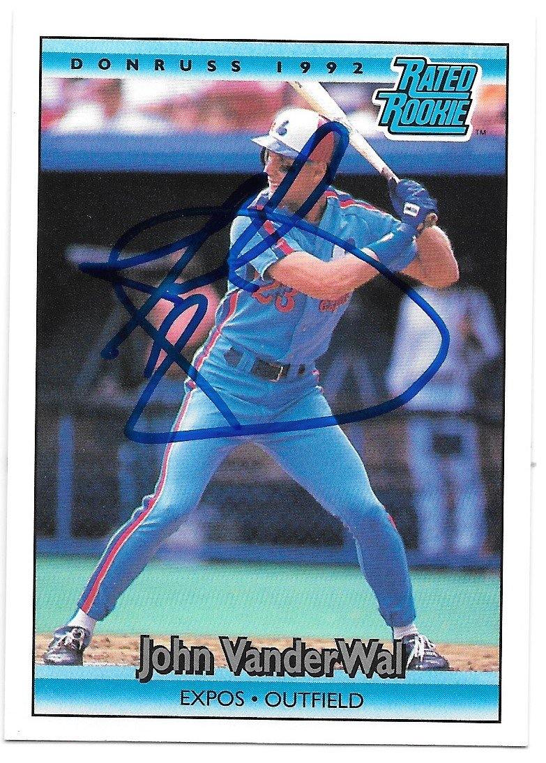 John Vander Wal Signed 1992 Donruss Baseball Card - Montreal Expos - PastPros