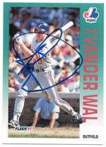 John Vander Wal Signed 1992 Fleer Baseball Card - Montreal Expos