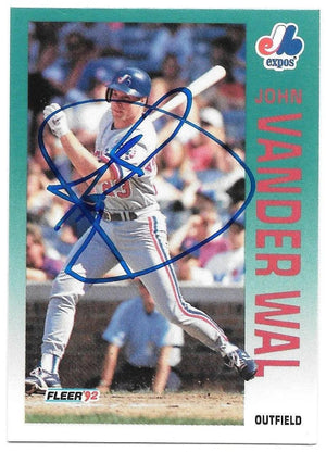 John Vander Wal Signed 1992 Fleer Baseball Card - Montreal Expos