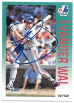 John Vander Wal Signed 1992 Fleer Baseball Card - Montreal Expos - PastPros