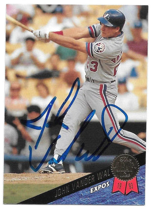 John Vander Wal Signed 1993 Leaf Baseball Card - Montreal Expos