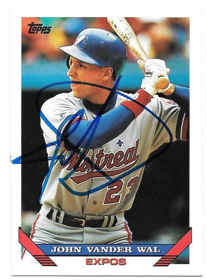 John Vander Wal Signed 1993 Topps Baseball Card - Montreal Expos