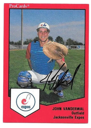 John Vanderwal Signed 1989 ProCards Baseball Card - Jacksonville Expos