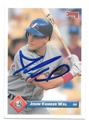John Vanderwal Signed 1993 Donruss Baseball Card - Montreal Expos