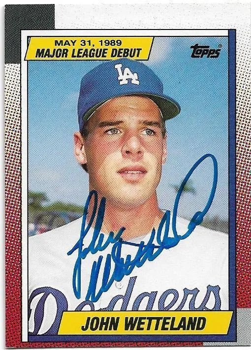 John Wetteland Signed 1990 Topps Baseball Card - Los Angeles Dodgers