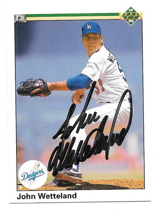 John Wetteland Signed 1990 Upper Deck Baseball Card - Los Angeles Dodgers - PastPros