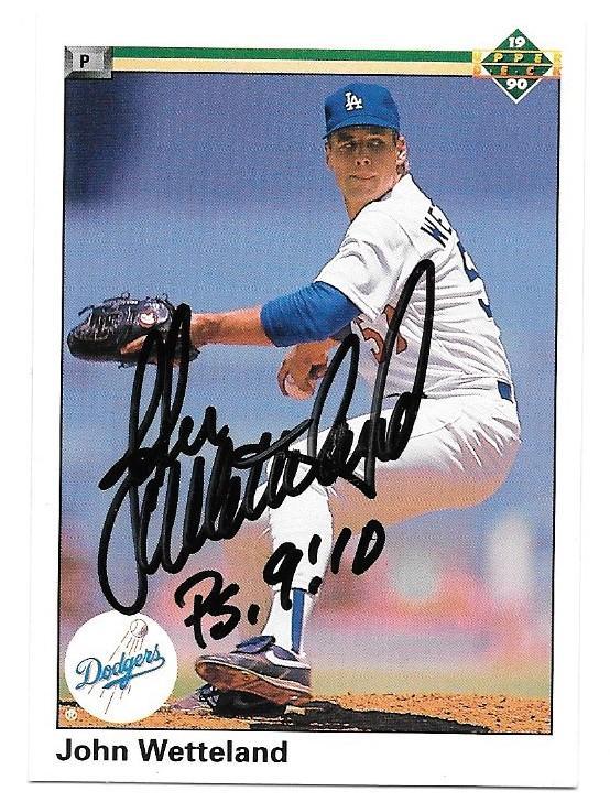 John Wetteland Signed 1990 Upper Deck Baseball Card - Los Angeles Dodgers - PastPros
