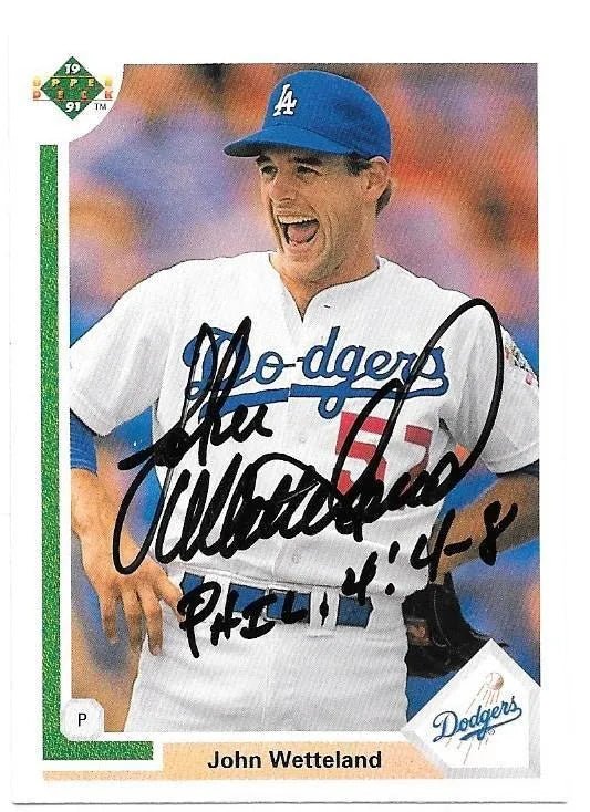 John Wetteland Signed 1991 Upper Deck Baseball Card - Los Angeles Dodgers