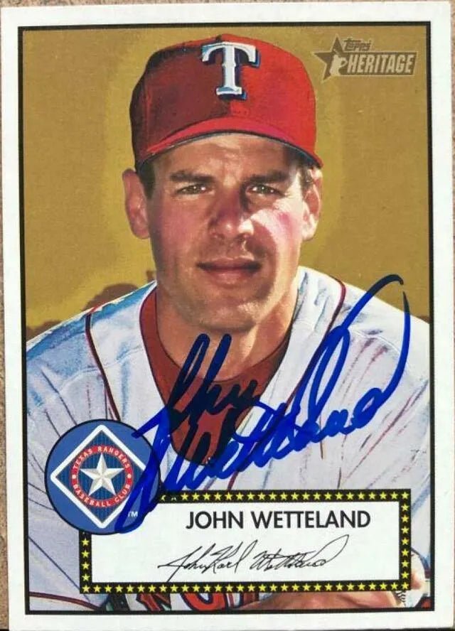 John Wetteland Signed 2001 Topps Heritage Baseball Card - Texas Rangers