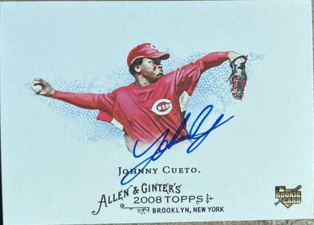 Johnny Cueto Signed 2008 Allen & Ginter Baseball Card - Cincinnati Reds - PastPros