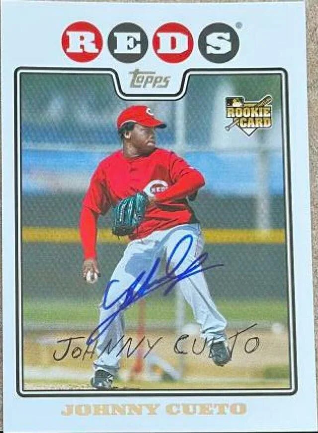 Johnny Cueto Signed 2008 Topps Baseball Card - Cincinnati Reds