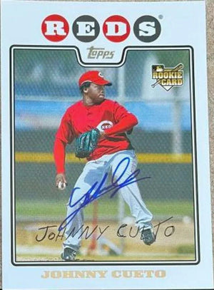 Johnny Cueto Signed 2008 Topps Baseball Card - Cincinnati Reds
