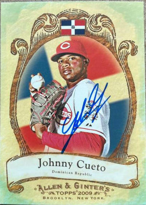Johnny Cueto Signed 2009 Allen & Ginter National Pride Baseball Card - Cincinnati Reds - PastPros