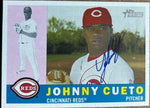 Johnny Cueto Signed 2009 Topps Heritage Baseball Card - Cincinnati Reds - PastPros