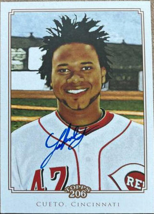 Johnny Cueto Signed 2010 Topps 206 Baseball Card - Cincinnati Reds - PastPros