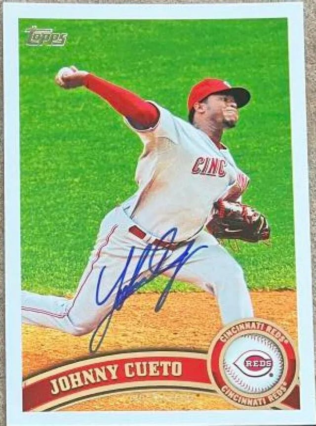 Johnny Cueto Signed 2011 Topps Baseball Card - Cincinnati Reds
