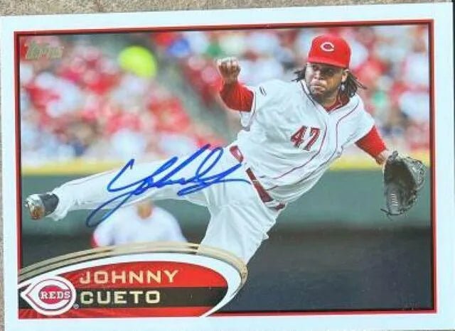 Johnny Cueto Signed 2012 Topps Baseball Card - Cincinnati Reds