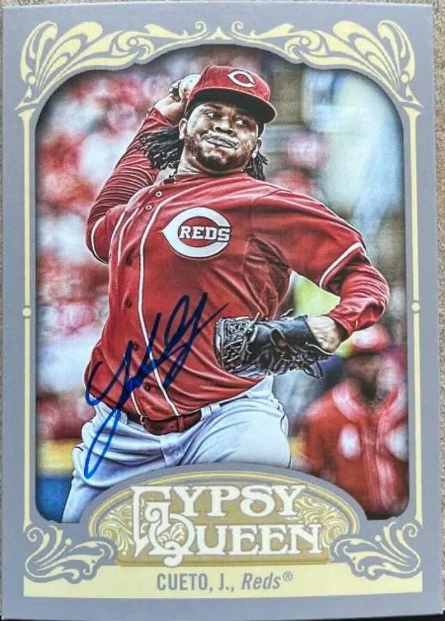 Johnny Cueto Signed 2012 Topps Gypsy Queen Baseball Card - Cincinnati Reds