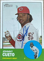 Johnny Cueto Signed 2012 Topps Heritage Baseball Card - Cincinnati Reds
