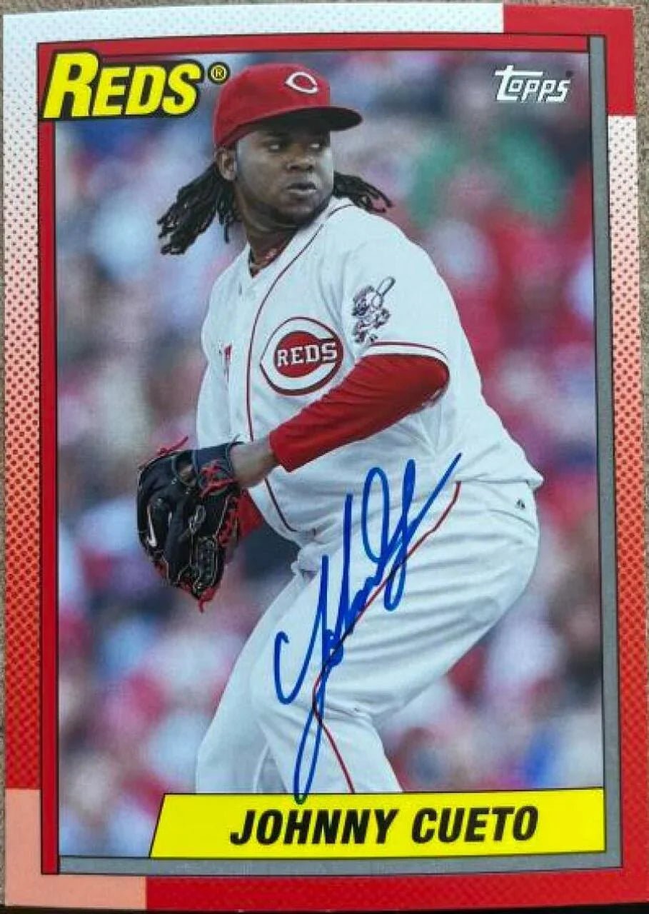 Johnny Cueto Signed 2013 Topps Archives Baseball Card - Cincinnati Reds