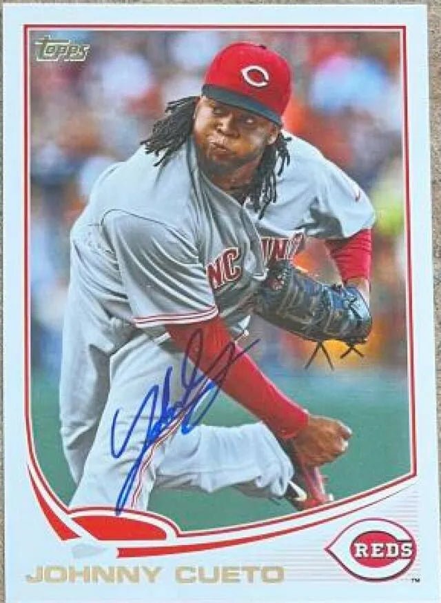 Johnny Cueto Signed 2013 Topps Baseball Card - Cincinnati Reds