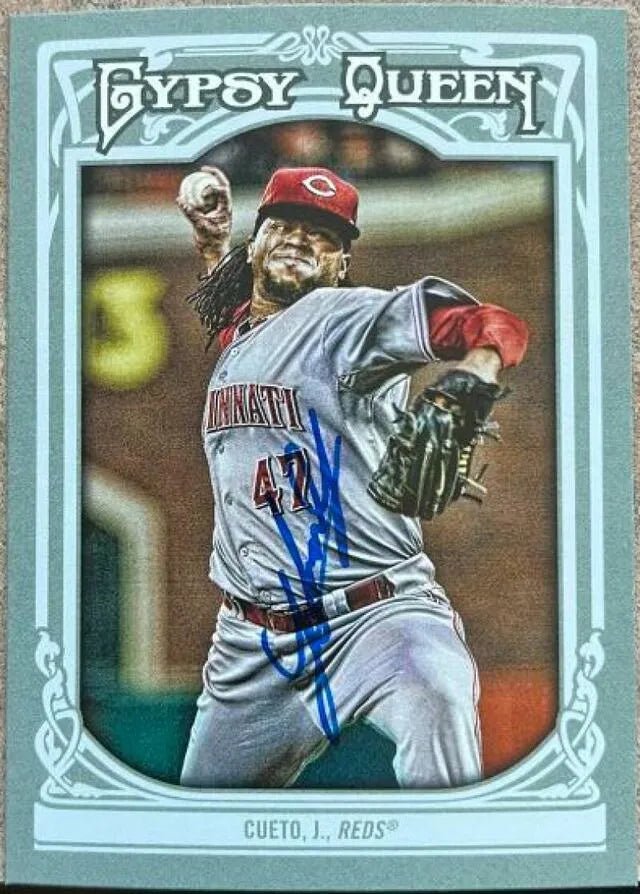 Johnny Cueto Signed 2013 Topps Gypsy Queen Baseball Card - Cincinnati Reds
