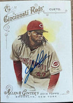 Johnny Cueto Signed 2014 Allen & Ginter Baseball Card - Cincinnati Reds - PastPros