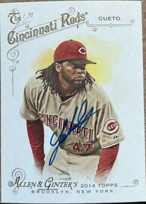 Johnny Cueto Signed 2014 Allen & Ginter Baseball Card - Cincinnati Reds