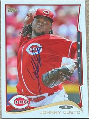 Johnny Cueto Signed 2014 Topps Baseball Card - Cincinnati Reds
