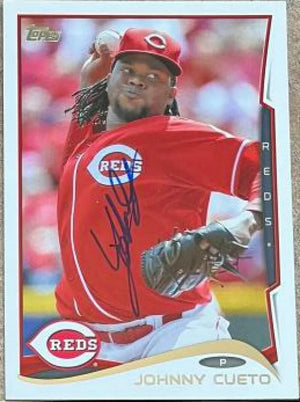 Johnny Cueto Signed 2014 Topps Baseball Card - Cincinnati Reds - PastPros