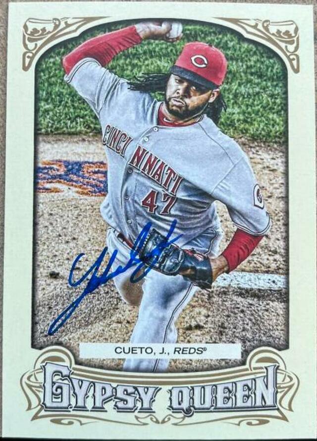 Johnny Cueto Signed 2014 Topps Gypsy Queen Baseball Card - Cincinnati Reds - PastPros
