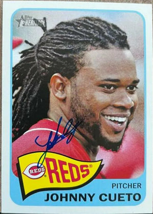 Johnny Cueto Signed 2014 Topps Heritage Baseball Card - Cincinnati Reds - PastPros